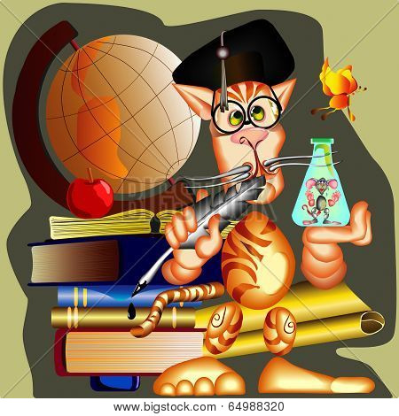 Vector, Scientist Cat