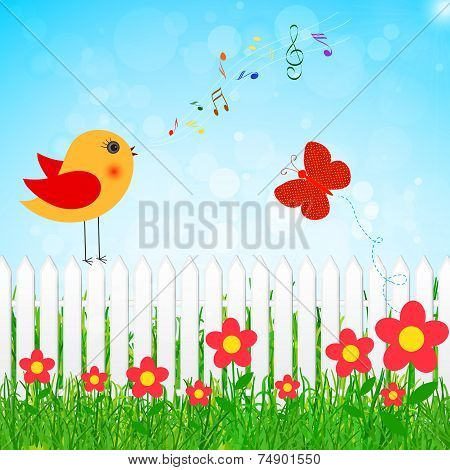 Bird Singing Vector