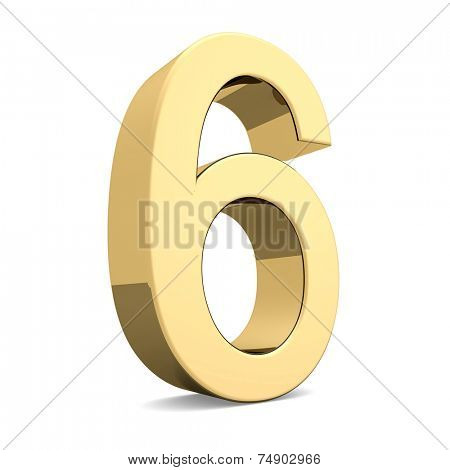 Collection of golden numbers on a white background