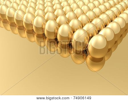 Easter Eggs lying on a pastel surface