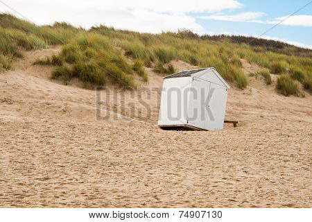 Beach Cabin Overthrown By A Storm