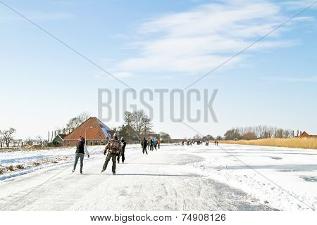 Ice skating in the countyside from the Netherlands