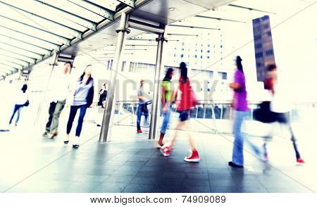People Walking Commuter City Concept