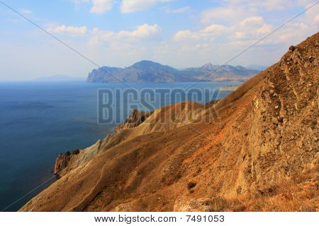 Straße von Kertsch Bergen und dem Meer