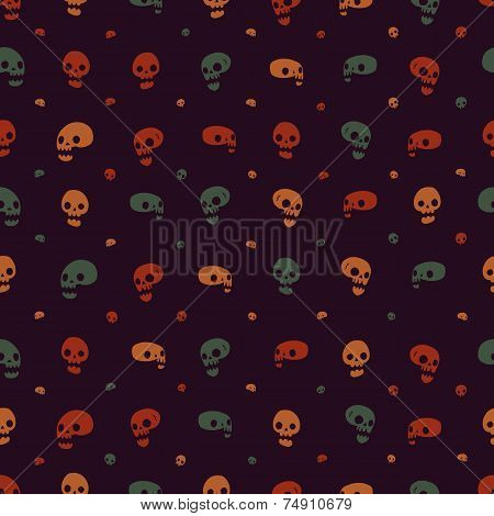 Halloween party skull background seamless pattern.