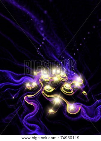 Abstract underwater artistic digital illustration