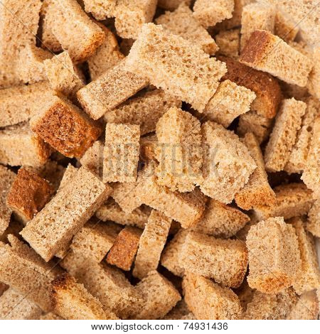Macro of crouton as background