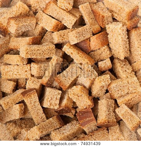 Macro of crouton as background