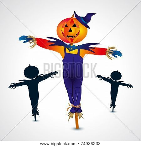 Scarecrows halloween symbol - vector illustration