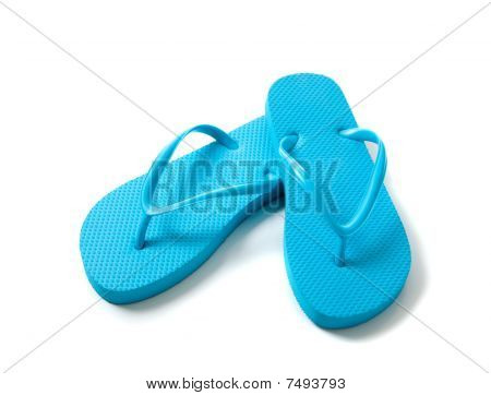 Flipflops สีบนพื้นหลังสีขาว