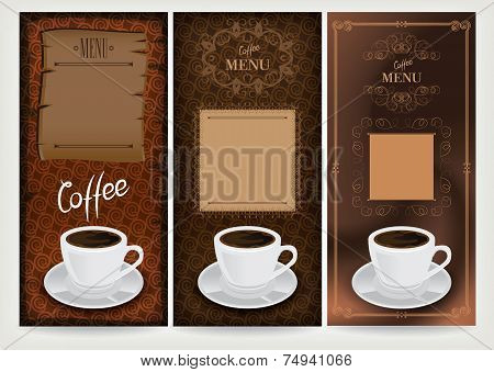 Three coffee design templates.