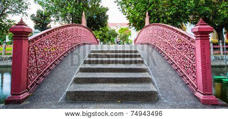 Pink Bridge in garden