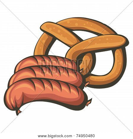 Sausages And Pretzel