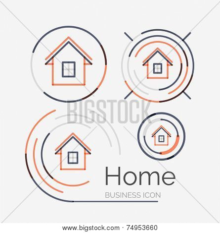 Thin line neat design logo set, clean modern concept, home, house idea