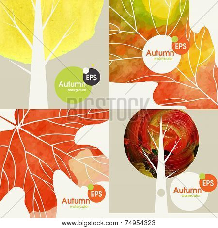 Autumnal Background Set