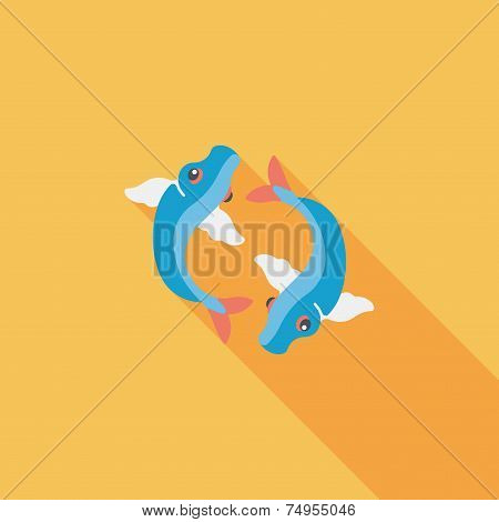 Chinese New Year Flat Icon With Long Shadow,eps10, Chinese Decoration Means 