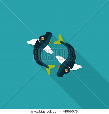 Chinese New Year Flat Icon With Long Shadow,eps10, Chinese Decoration Means 