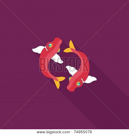 Chinese New Year Flat Icon With Long Shadow,eps10, Chinese Decoration Means 