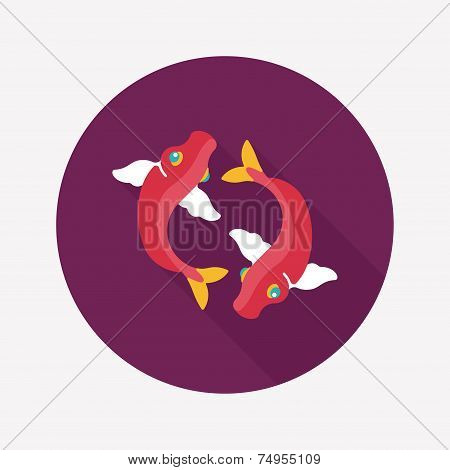 Chinese New Year Flat Icon With Long Shadow,eps10, Chinese Decoration Means 