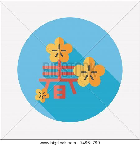 Chinese New Year Flat Icon With Long Shadow,eps10, Word 