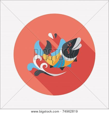Chinese New Year Flat Icon With Long Shadow,eps10, Chinese Decoration Means 