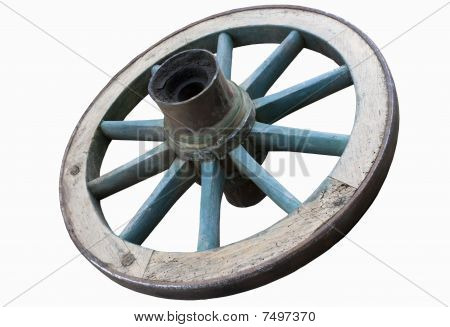 Ruota di carro su sfondo bianco