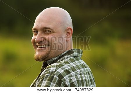 Bald Gay Men In Plaid Shirt