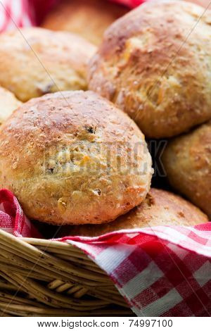 Fresh homemade bread in basket