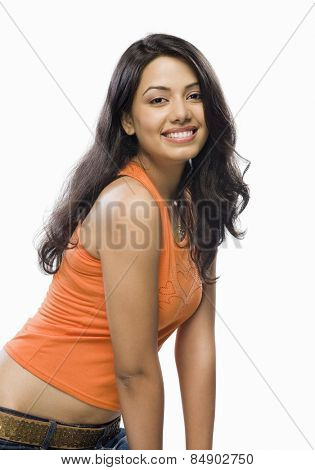 Portrait of a young woman posing