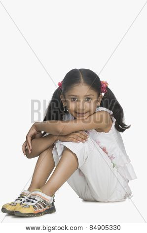 Portrait of a girl smirking
