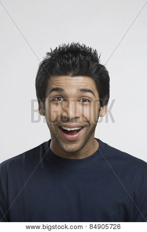 Portrait of a man laughing