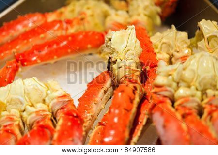Crabs At Famous Fish Market (fisketorget) In Bergen, Norway