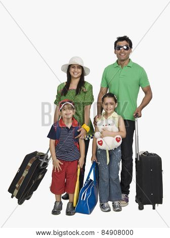 Parents with their children going for vacations
