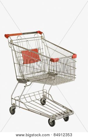Shopping cart on white background