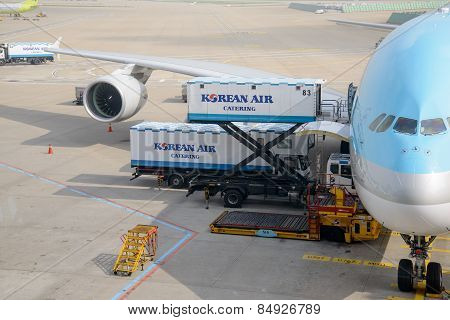Incheon, Korea - July 29, 2013: Airplane Of Korean Air