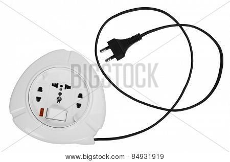 Close-up of a multi-outlet plug board