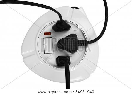 Close-up of a multi-outlet plug board