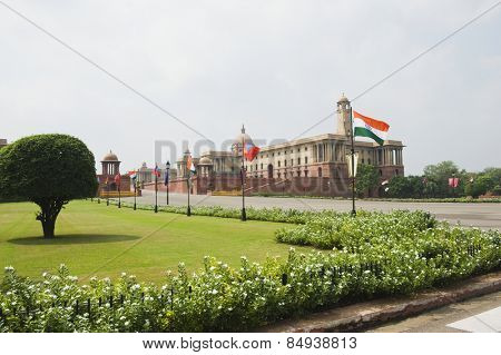 Facade of a government building, Rashtrapati Bhawan, New Delhi, India