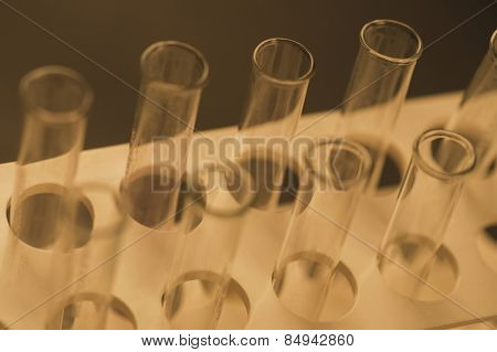 Close-up of test tubes