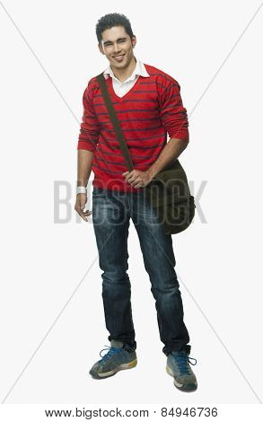 University student carrying a bag