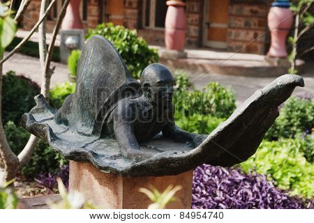 Statue in a garden, Garden of Five Senses, Saidul Ajaib, New Delhi, India