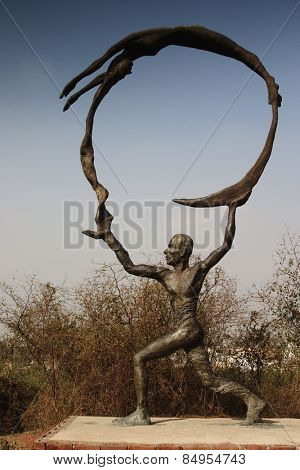 Statue in a garden, Garden of Five Senses, Saidul Ajaib, New Delhi, India
