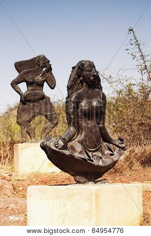 Statues in a garden, Garden of Five Senses, Saidul Ajaib, New Delhi, India