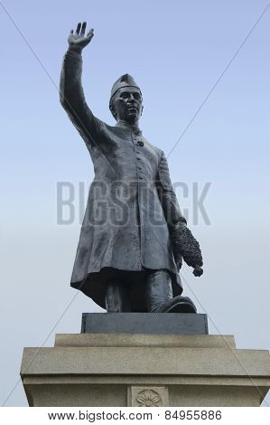Low angle view of a statue, Jawaharlal Nehru statue, Bangalore, Karnataka, India