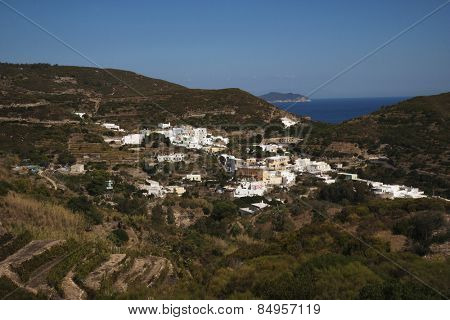 Buildings on an island, Ponza, Tyrrhenian Sea, Province Of Latina, Lazio, Italy