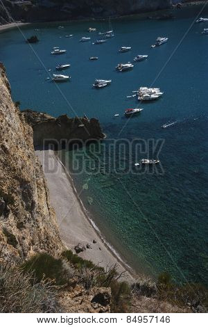 Boats in the sea, Ponza, Tyrrhenian Sea, Province Of Latina, Lazio, Italy