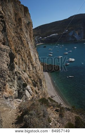Boats in the sea, Ponza, Tyrrhenian Sea, Province Of Latina, Lazio, Italy