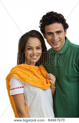 Portrait of a couple smiling