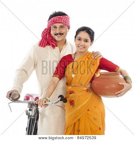 Portrait of a couple with bicycle
