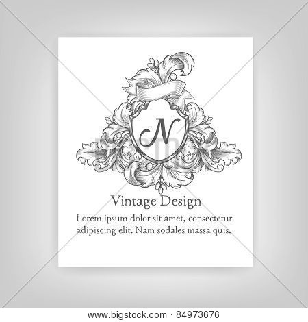 VintageVintage emblem, monogram emblem, monogram